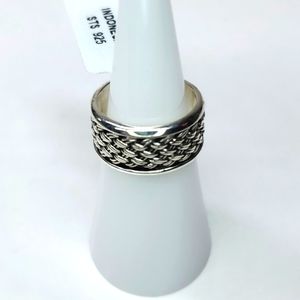 Bali Legacy Sterling Silver Woven Pattern Band Ring Sz 6